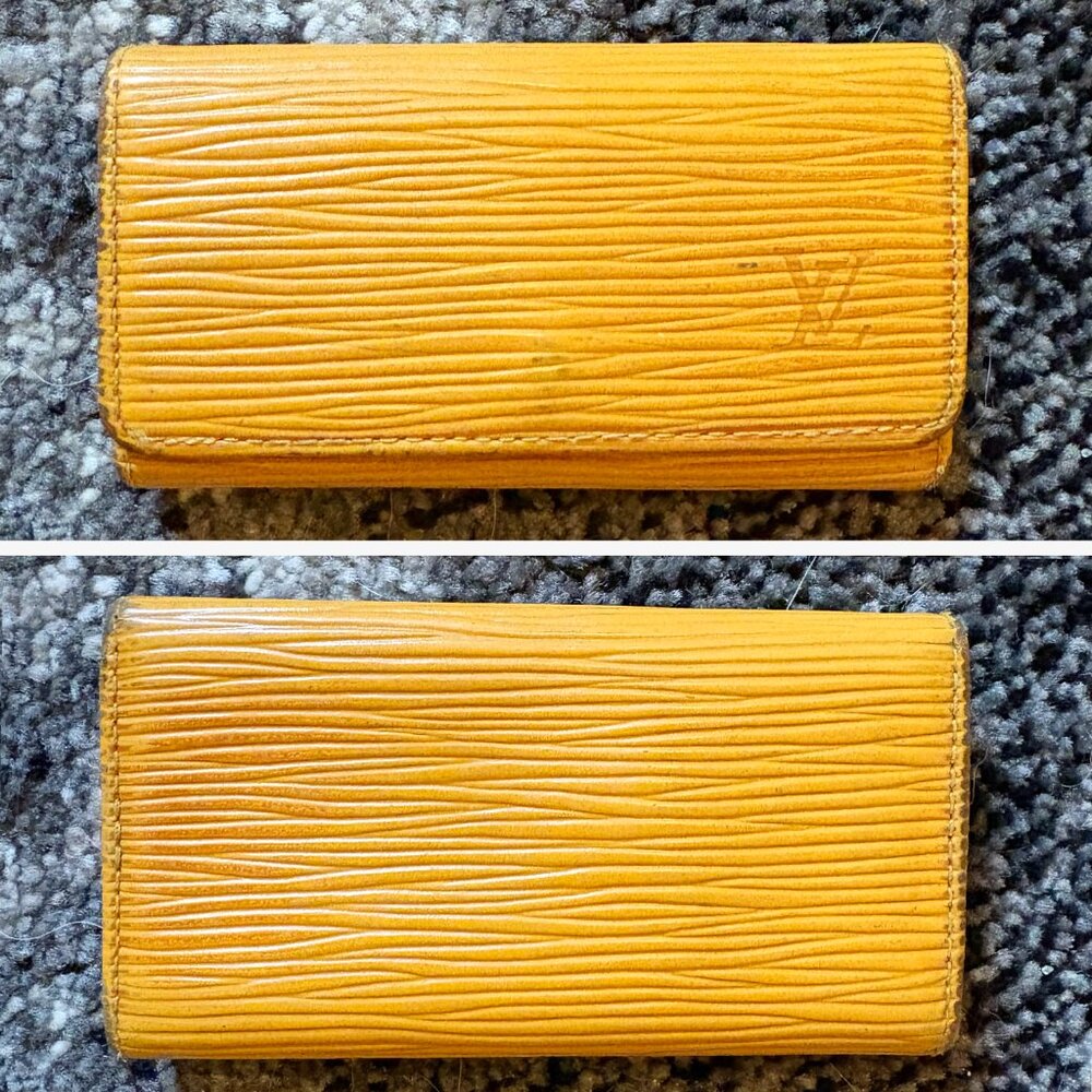 90s Vintage LV Yellow Epi + Purple Taiga Leather SLG 3-way Bundle - Picture 12 of 15